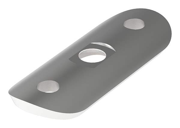 Handrail connection plate 63x25x4 mm for tube Ø 33.7 mm V4A