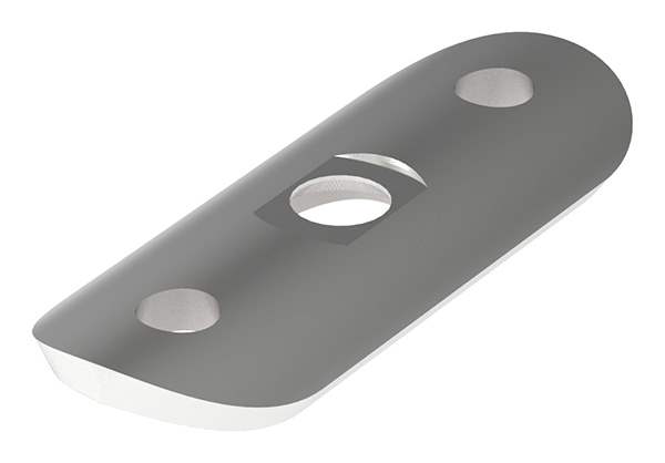 Handrail connection plate 63x25x4 mm for tube Ø 33.7 mm V2A
