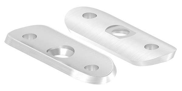 Handrail connection plate 63x25x4 mm for tube Ø 42.4 mm V4A