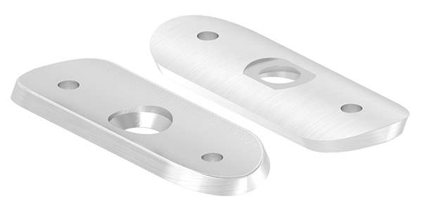 Handrail connection plate 63x25x4 mm for tube Ø 48.3 mm for riveting V2A