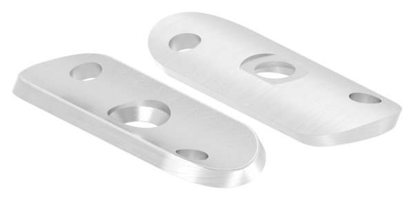 Handrail connection plate for Ø 42.4 mm with offset holes V2A