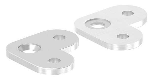 Handrail connection plate 90° (flat) V2A