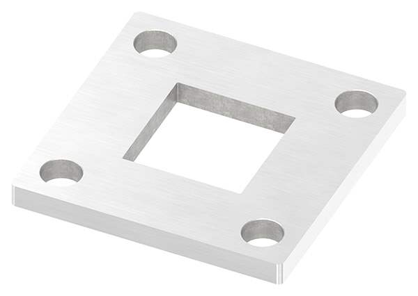 Anchor plate | dimensions: 92 x 92 x 8 mm | with centering hole: 40.2 x 40.2 mm | V2A