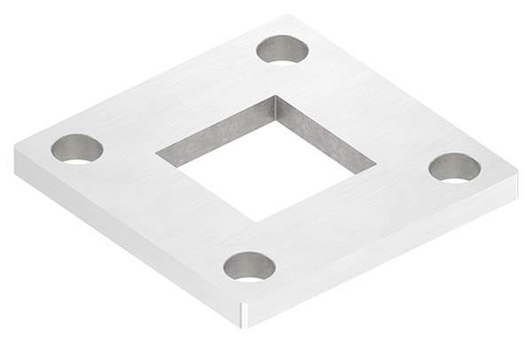 Anchor plate | dimensions: 92 x 92 x 8 mm | with centering hole: 40.2 x 40.2 mm | V2A