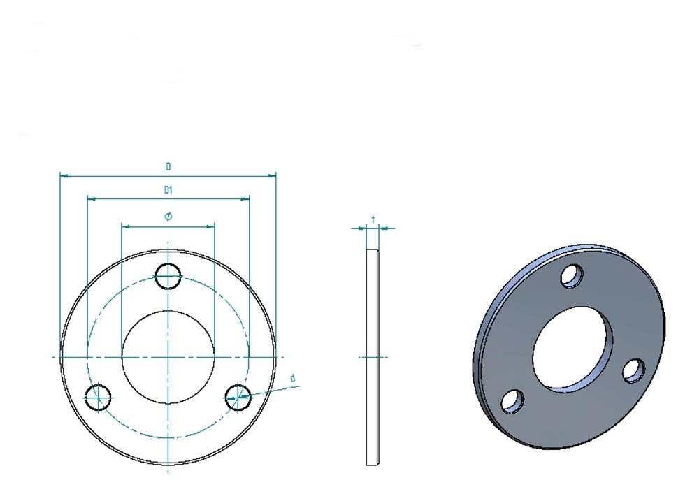 Anchor plate | Ø 100 x 6 mm | with centering hole: Ø 42.6 mm | V2A