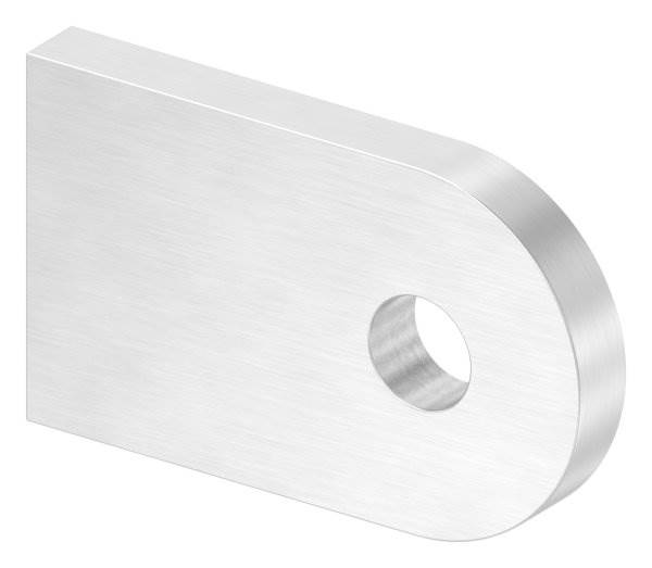 Weld-on plate | dimensions: 50x30x6 mm | with round hole: Ø 9 mm | V2A