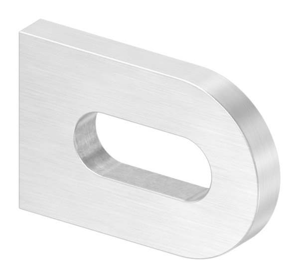 Weld-on plate | dimensions: 30x20x4 mm | with slotted hole: Ø 17x7 mm | V2A