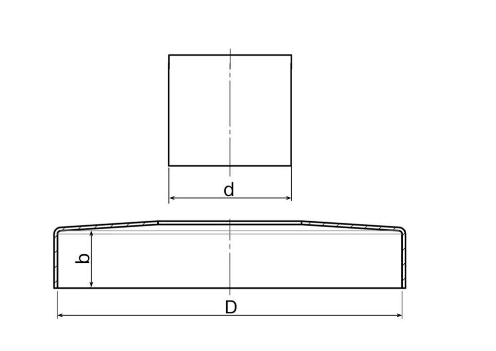 Cover rosette | dimensions: Ø 105x20 mm | for round tube: Ø 42.4 mm | V4A