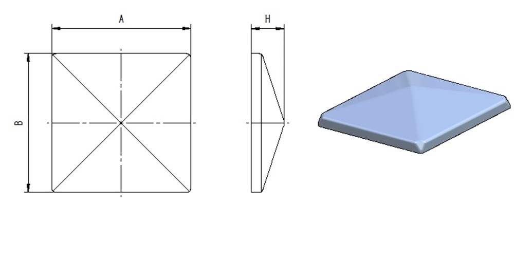 Post cap | for square tube: 30x30 mm | V2A