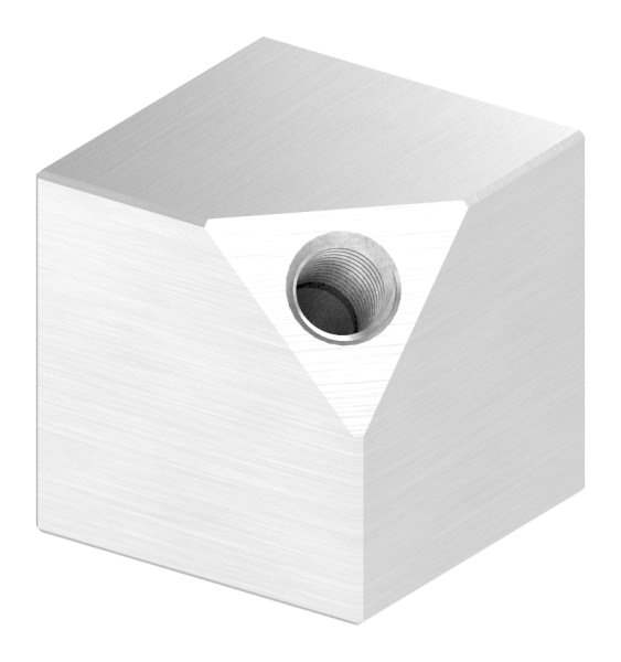 Cube 30x30 mm solid material with thread M8 V2A
