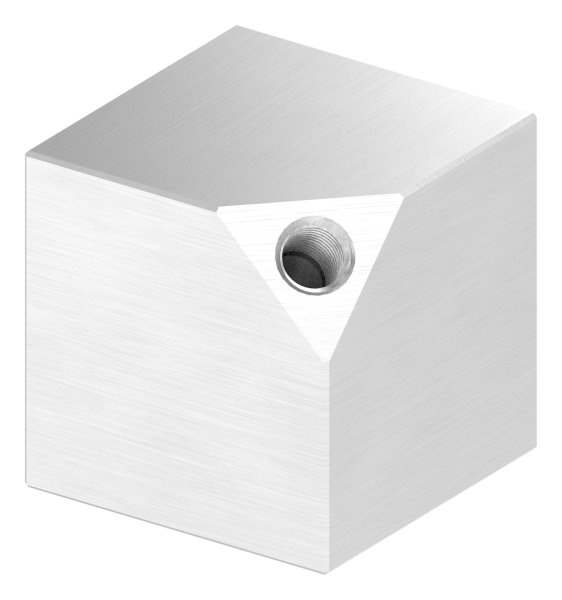 Cube 40x40 mm solid material with thread M8 V2A