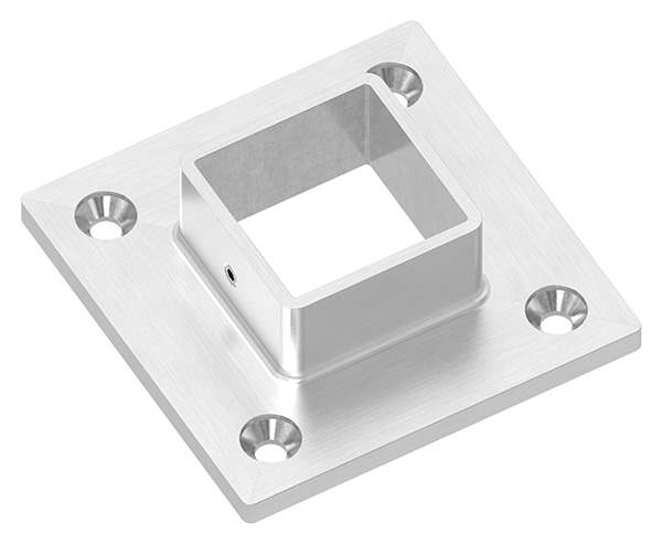 Floor- Wall anchor 92x92x6 mm V2A for square tube 40x40 mm