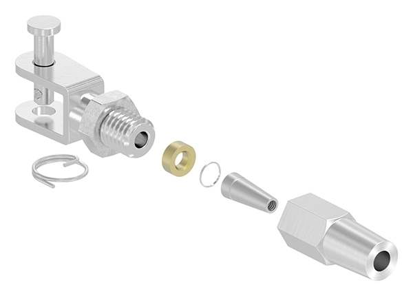 Fork terminal for self-assembly | For rope Ø 3 mm to Ø 6 mm | V4A