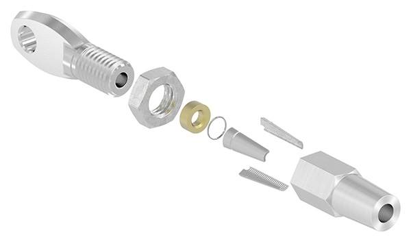 Eye terminal for self-assembly | For rope Ø 3 mm | V4A