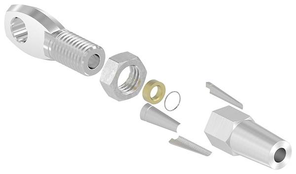 Eye terminal for self-assembly | For rope Ø 5 mm | V4A