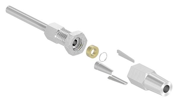 Threaded terminal for self-assembly | For rope Ø 3 mm | V4A