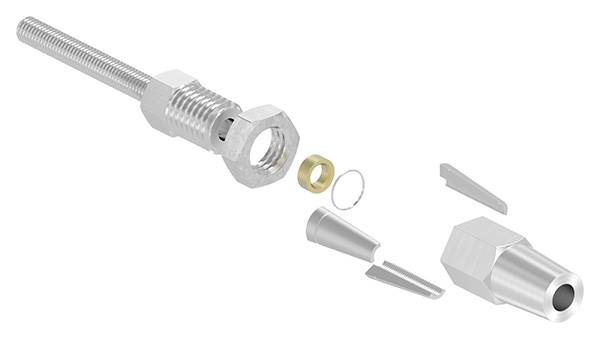 Threaded terminal for self-assembly | For rope Ø 4 mm | V4A