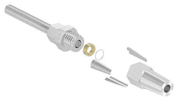 Threaded terminal for self-assembly | For rope Ø 5 mm | V4A