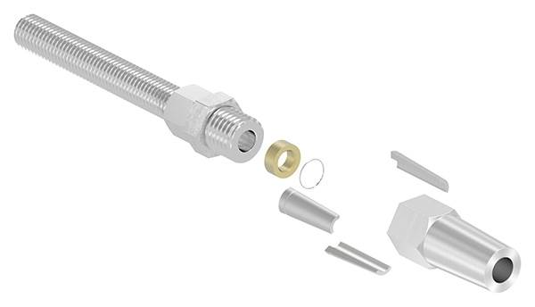 Threaded terminal for self-assembly | For rope Ø 6 mm | V4A
