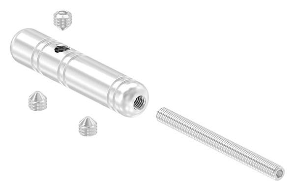 Threaded terminal for self-assembly | For rope: Ø 3 mm to Ø 8 mm | With external thread | V2A