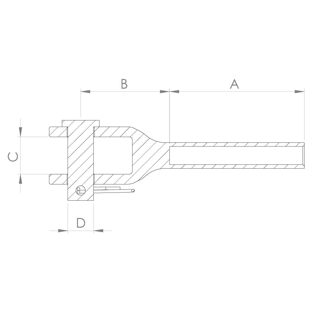 Fork terminal for Sebstverpressen | for rope from Ø 3 mm to Ø 8 mm | V4A