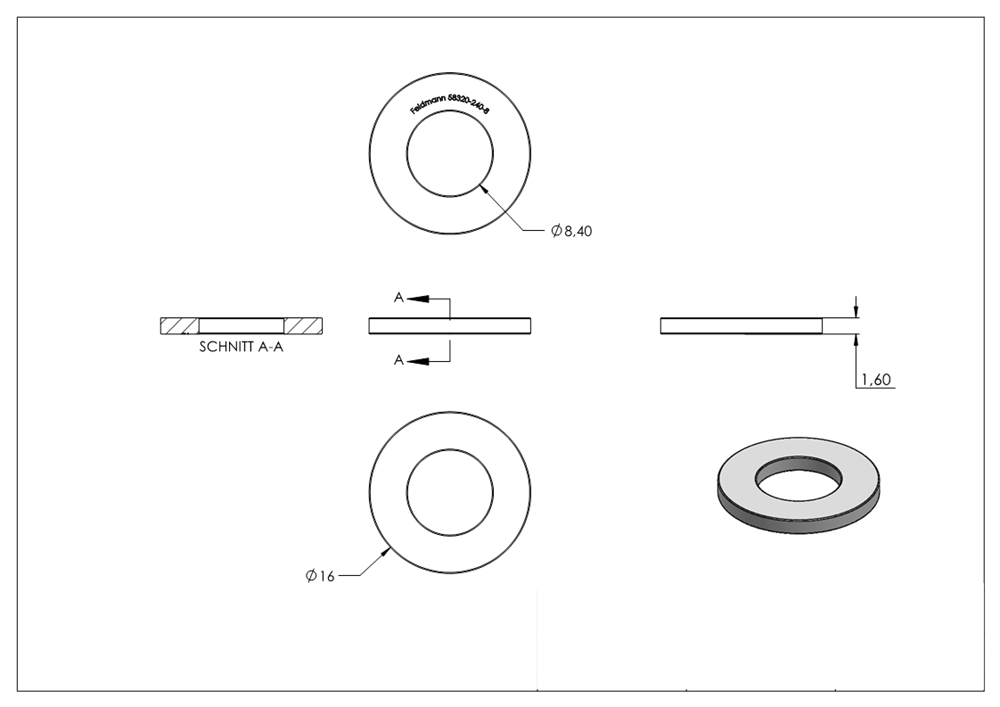 Washer | for thread M8 | DIN 125-1, A2 | V2A