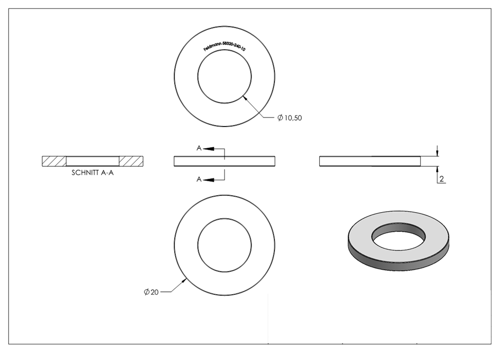 Washer | for thread M10 | DIN 125-1, A2 | V2A
