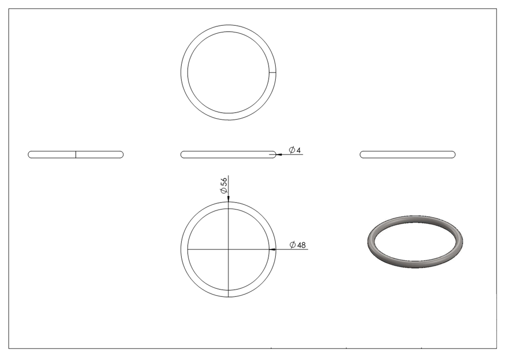 Ring | Outer-Ø: 48 mm | Material thickness: 4 mm | V2A