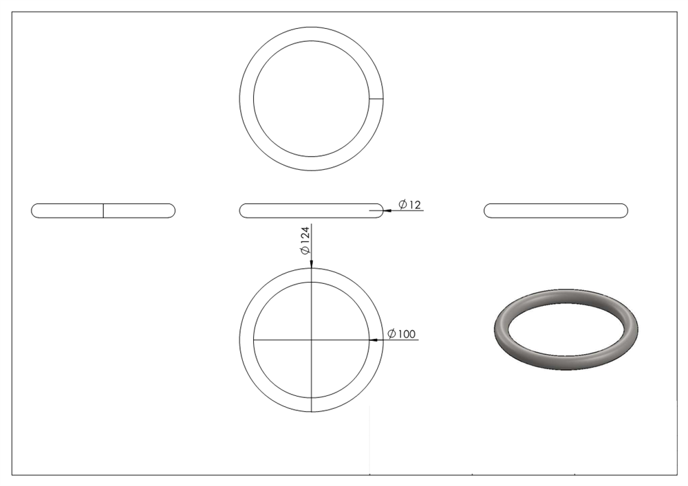 ring | outer-Ø: 124 mm | material thickness: 12 mm | V2A