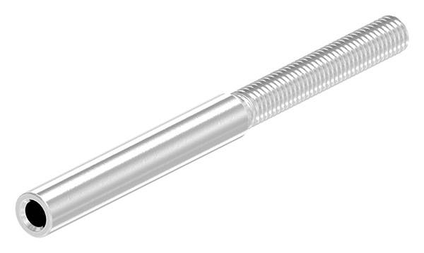 Threaded terminal with external thread | Right-hand thread | For rope of Ø 3 mm |V2A