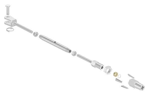 Shroud tensioner | fork/rope holder | for rope Ø 3 mm | V4A
