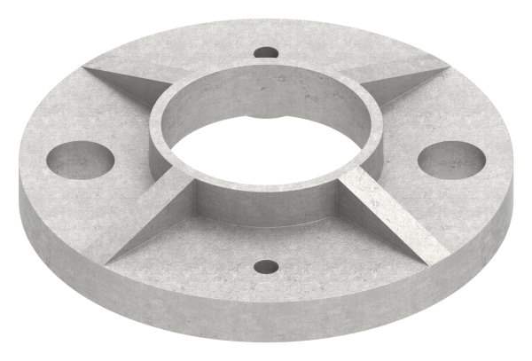 Anchor plate | dimensions: Ø 80x6 mm | for round tube: Ø 33.7 mm | V2A