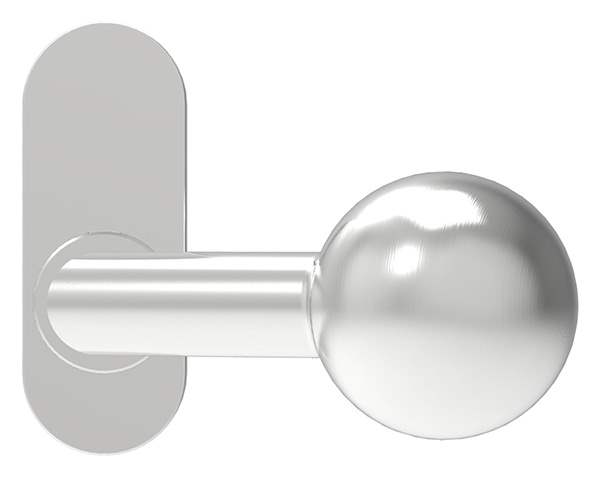 Door handle cranked with ball Ø 50 mm rotatable V2A