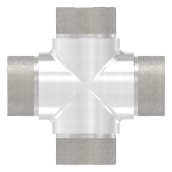 Cross piece with same outlet for round tube Ø 42.4x2.0 mm V2A