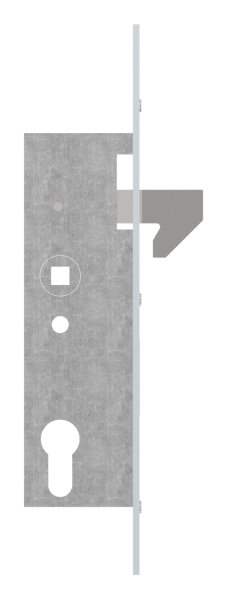 Tubular profile lock with hook latch | Backset: 35 mm | Steel (galvanized) S235JR