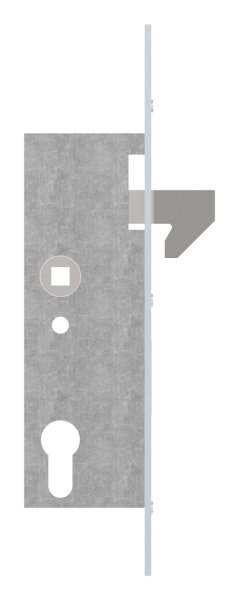 Tubular profile lock with hook latch | Backset: 40 mm | Steel (galvanized) S235JR