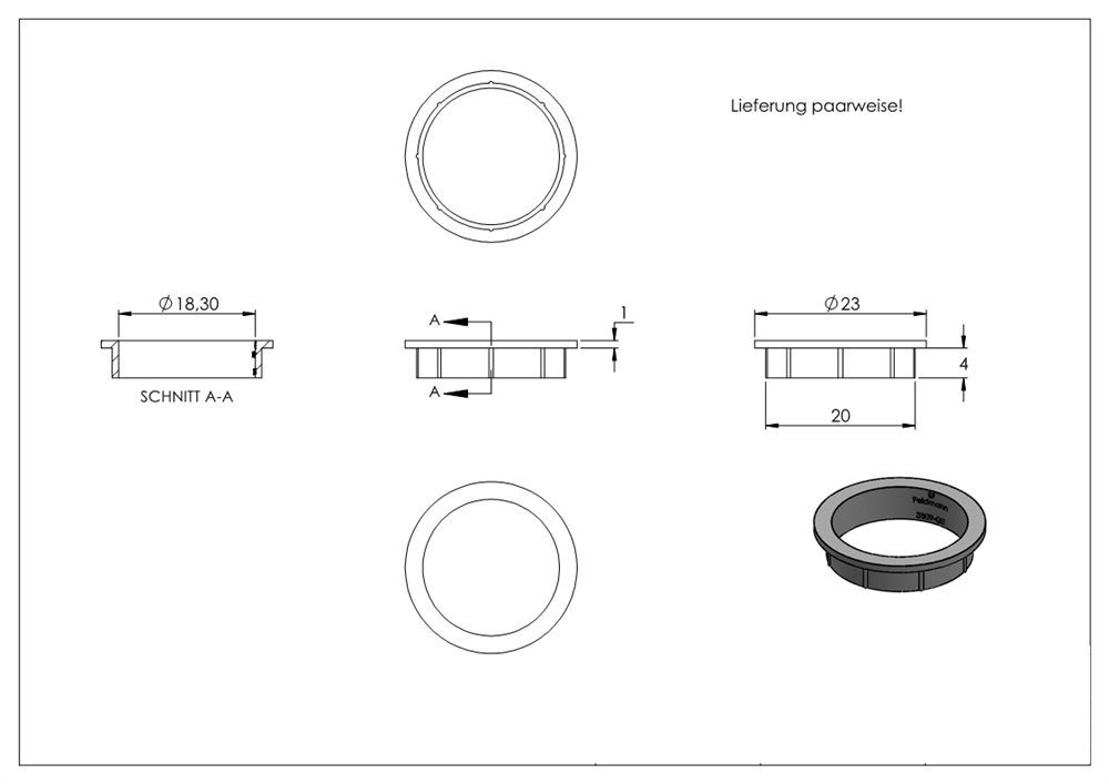 1 pair of plastic rings for long / short plates