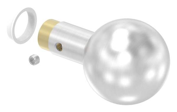 Doorknob V2A straight with ball Ø 50 mm