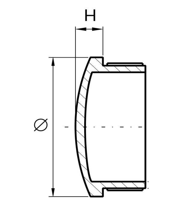 Plug | slightly curved | cast | for round tube: Ø 42.4x2 mm | V2A