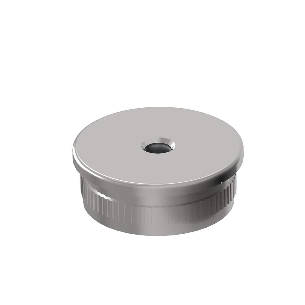 Plug | flat | with thread: M8 | for round tube: Ø 42.4x2 mm | V2A