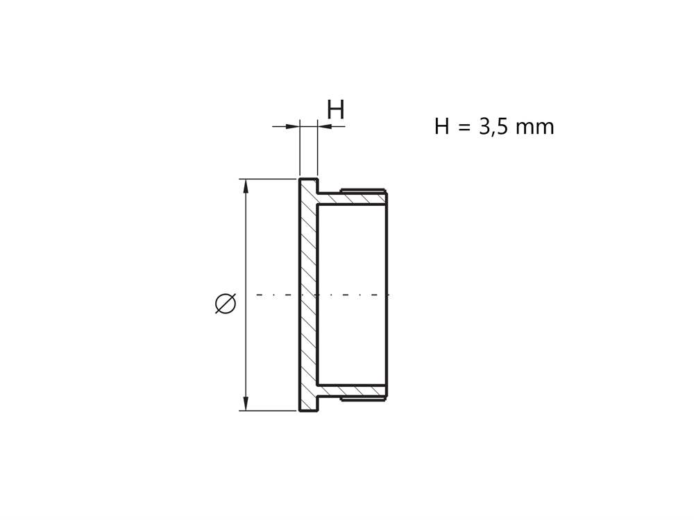 Plug | flat | cast | for round tube: Ø 42.4x2 mm | V4A