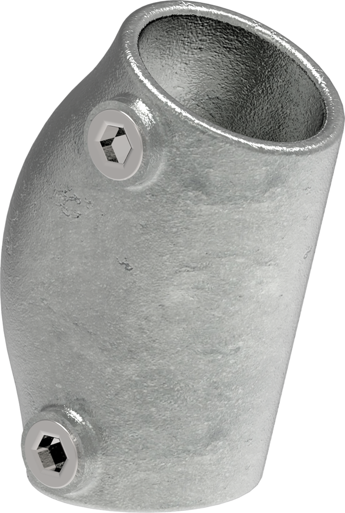 Pipe connector | Bend variable 15-60° | 124 | 33.7 mm - 48.3 mm | 1 - 1 1/2 | Malleable cast iron and electrogalvanized