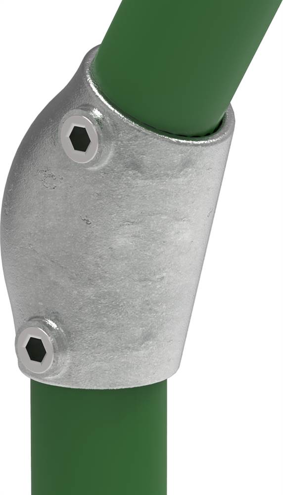 Pipe connector | Bend variable 15-60° | 124C42 | 42,4 mm | 1 1/4 | Malleable cast iron and electrogalvanized