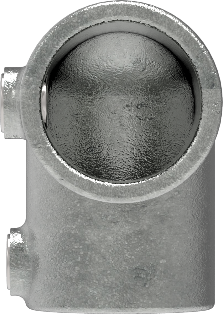 Pipe connector | Elbow 90° | 125D48/C42 | 48.3 mm; 42.4 mm | 1 1/2; 1 1/4 | Malleable cast iron and electrogalvanized