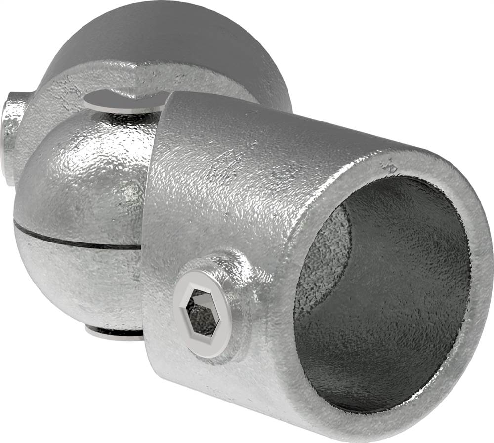 Pipe connector | Adjustable corner piece | 125HD48 | 48,3 mm | 1 1/2 | Malleable cast iron and electrogalvanized