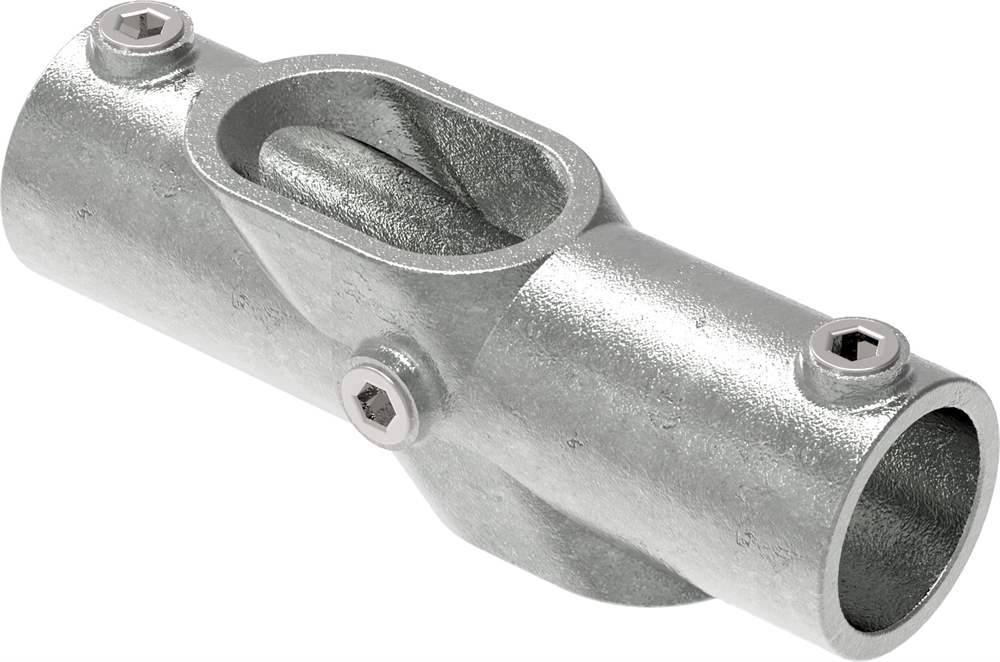 Tube Connector | Cross Piece 30-45° | 126D48 | 48,3 mm | 1 1/2 | Malleable Iron & Electro Galvanized