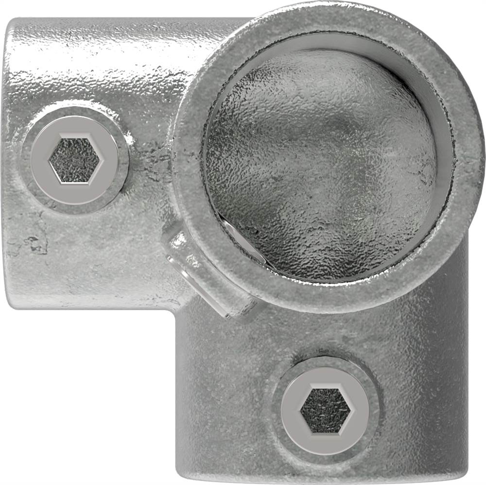Pipe connector | Three-way corner piece 90° | 128D48 | 48.3 mm | 1 1/2 | Malleable cast iron and electrogalvanized