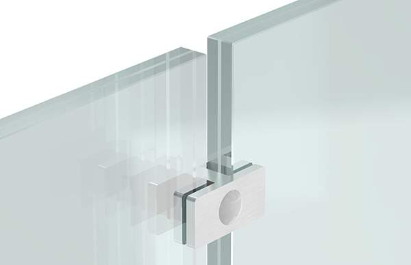 Glass clamp double glass pane 12.76 mm - 13.52 mm