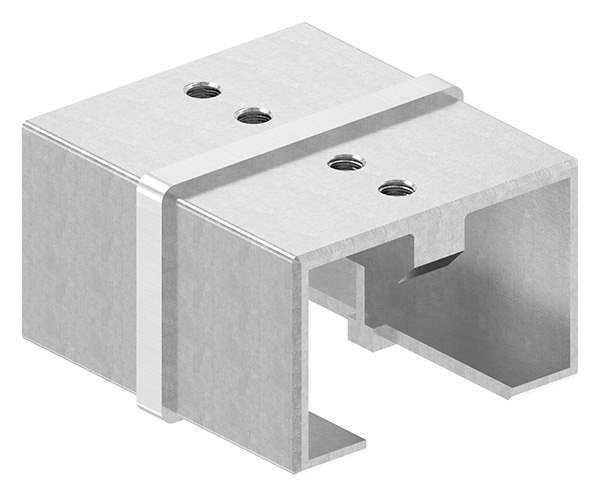 Connector | for rectangular grooved tube: 60x40 mm | V2A