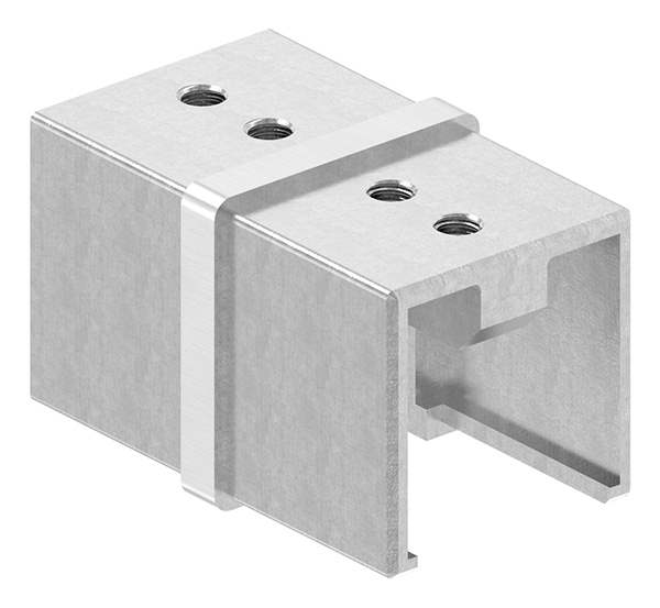 Connector | for square groove tube: 40x40 mm | V2A